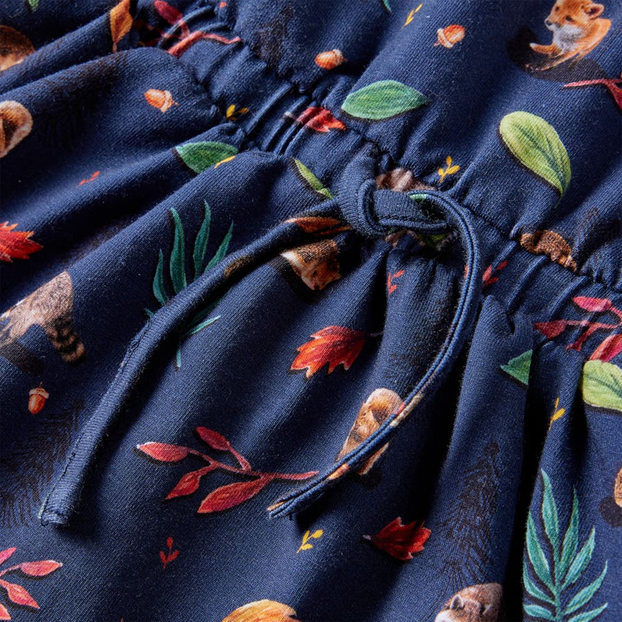 Kinderjurk met lange mouwen 116 marineblauw