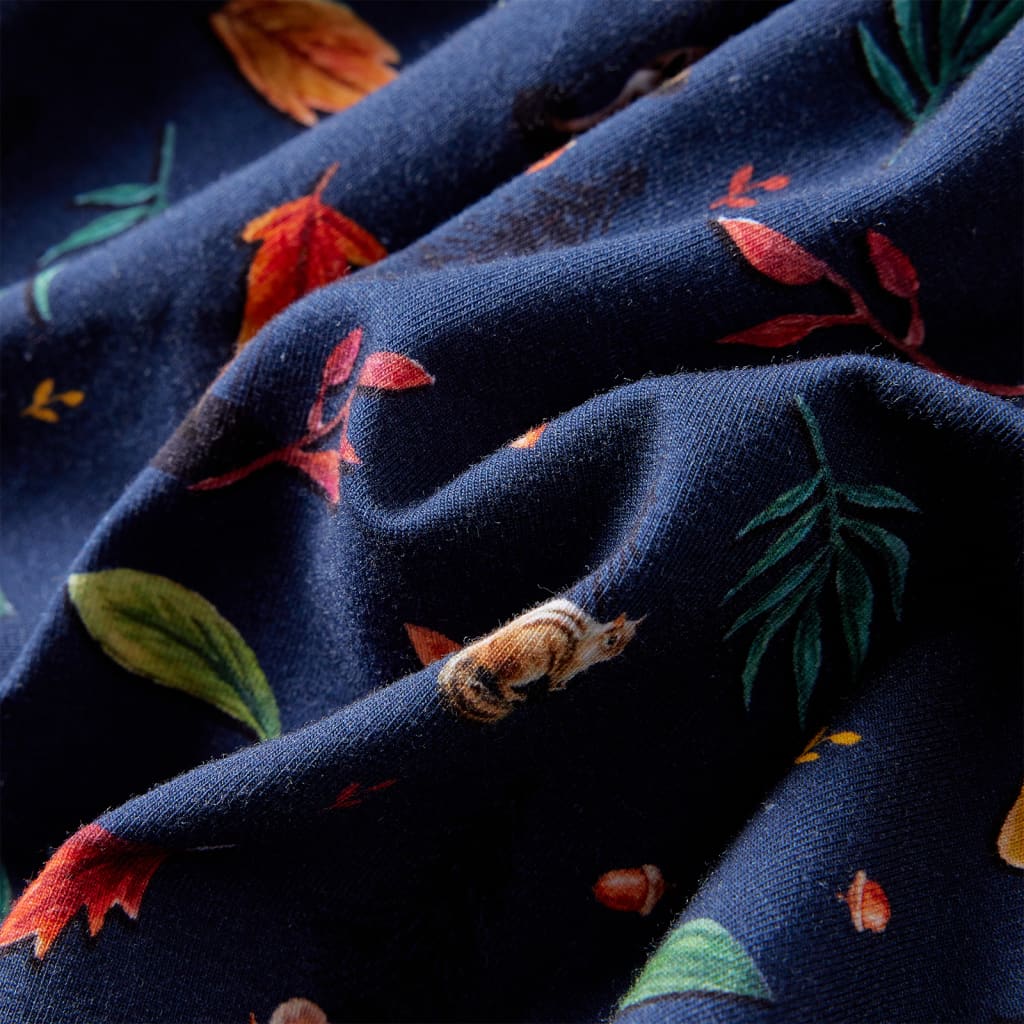 Kinderjurk met lange mouwen 140 marineblauw