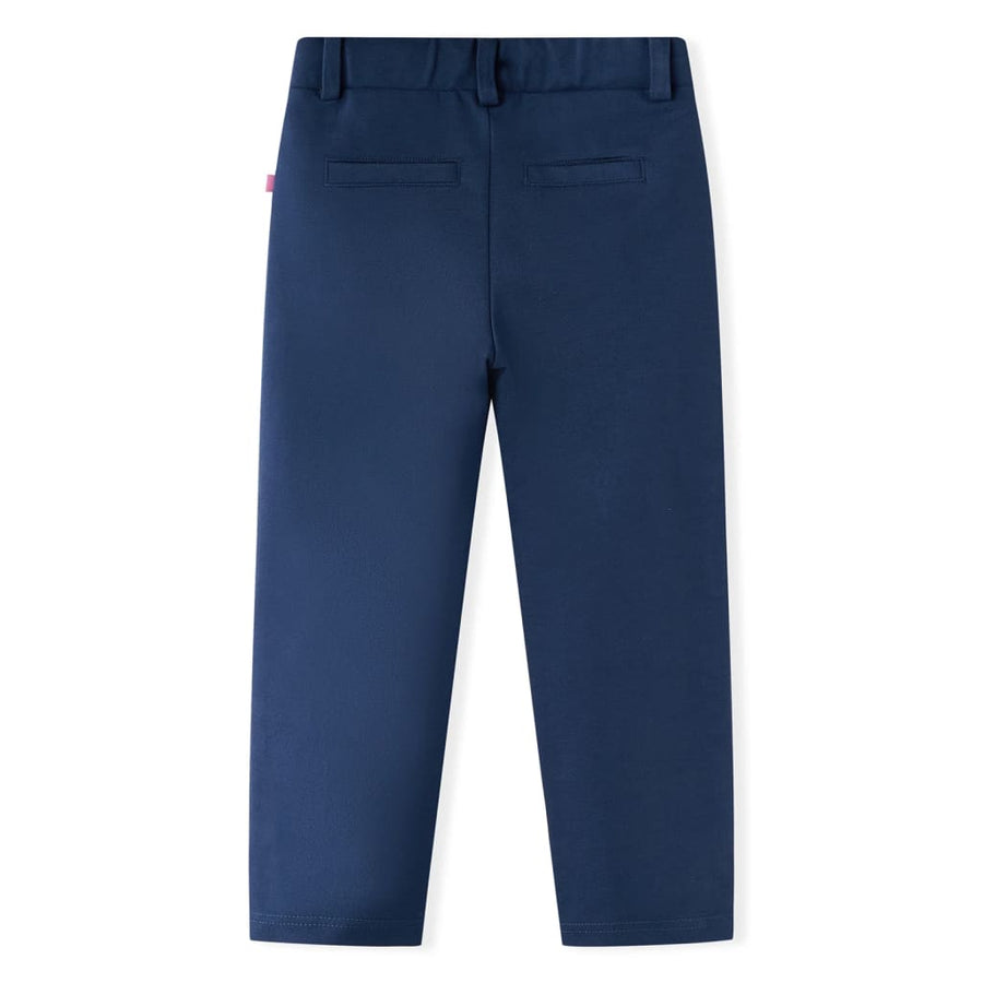 Kinderbroek met zwarte bies 104 marineblauw