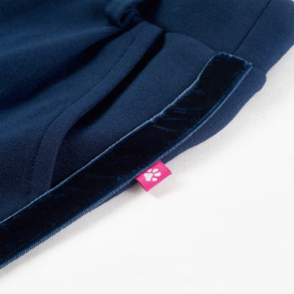 Kinderbroek met zwarte bies 104 marineblauw