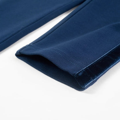 Kinderbroek met zwarte bies 104 marineblauw