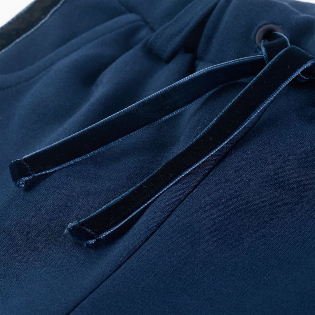 Kinderbroek met zwarte bies 116 marineblauw 116