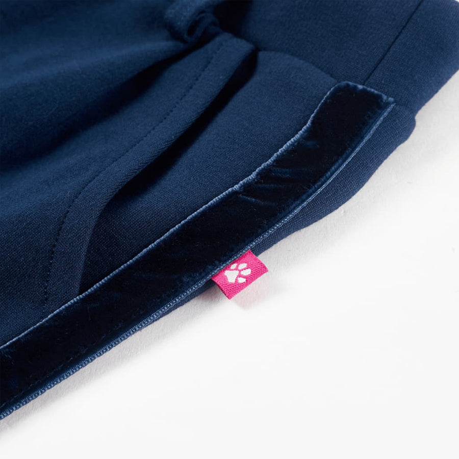 Kinderbroek met zwarte bies 116 marineblauw 116