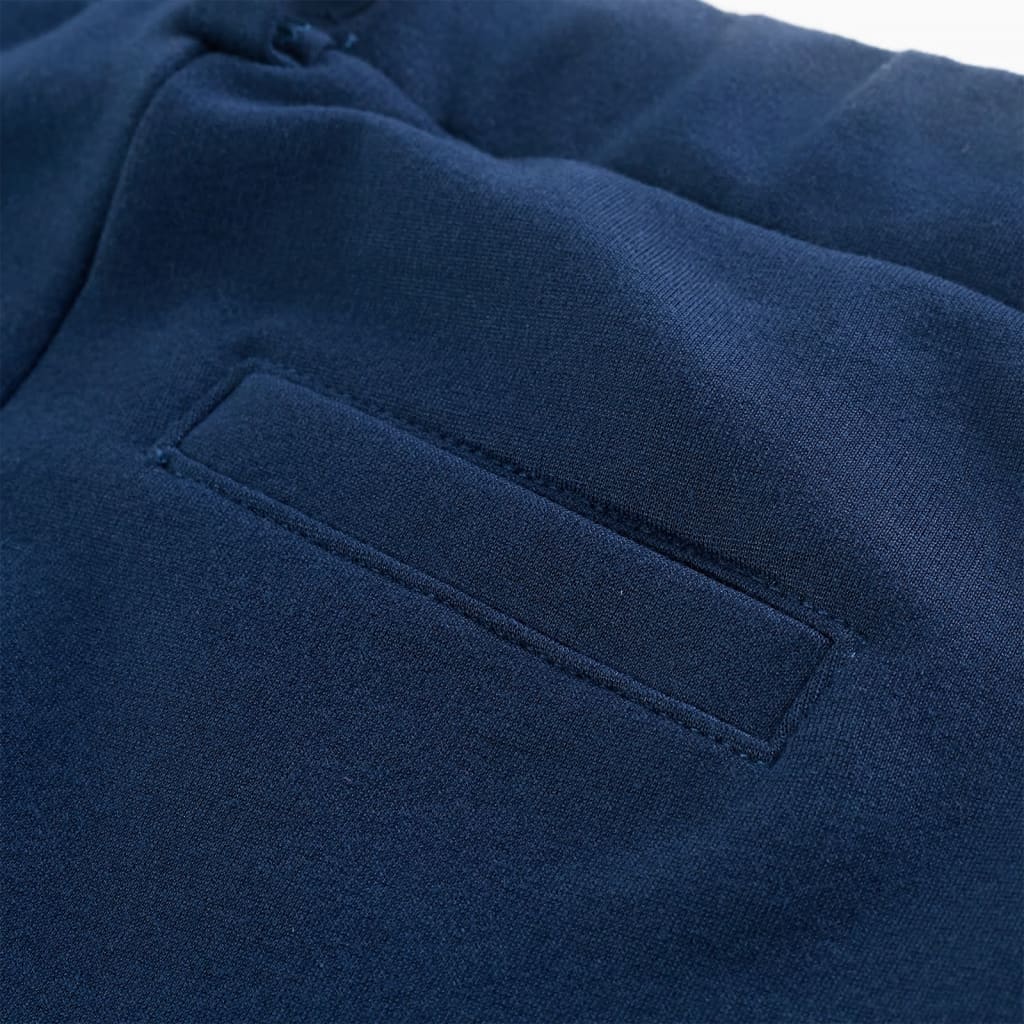 Kinderbroek met zwarte bies 128 marineblauw 128