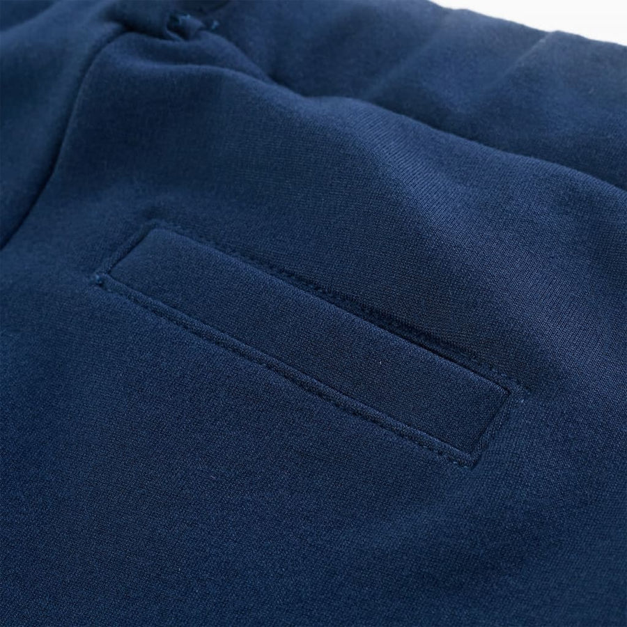 Kinderbroek met zwarte bies 128 marineblauw 128