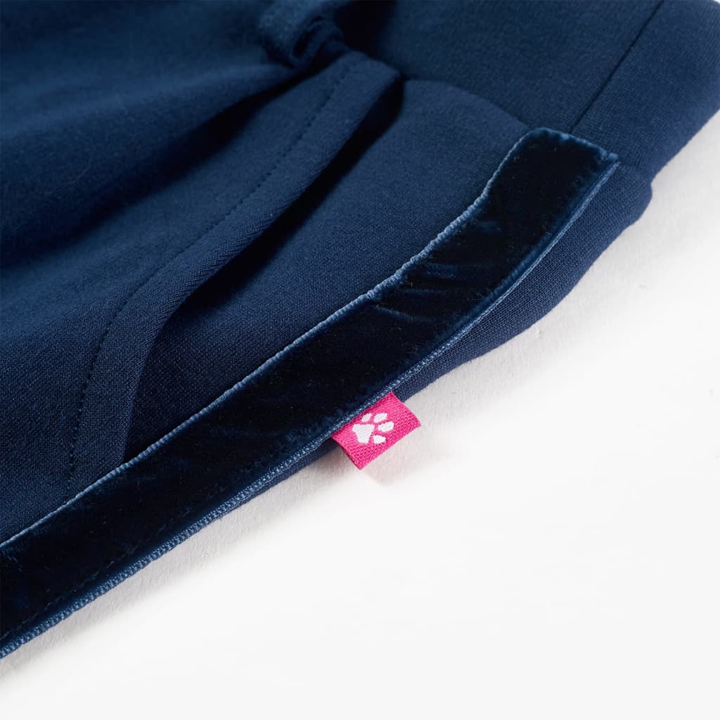 Kinderbroek met zwarte bies 140 marineblauw 140
