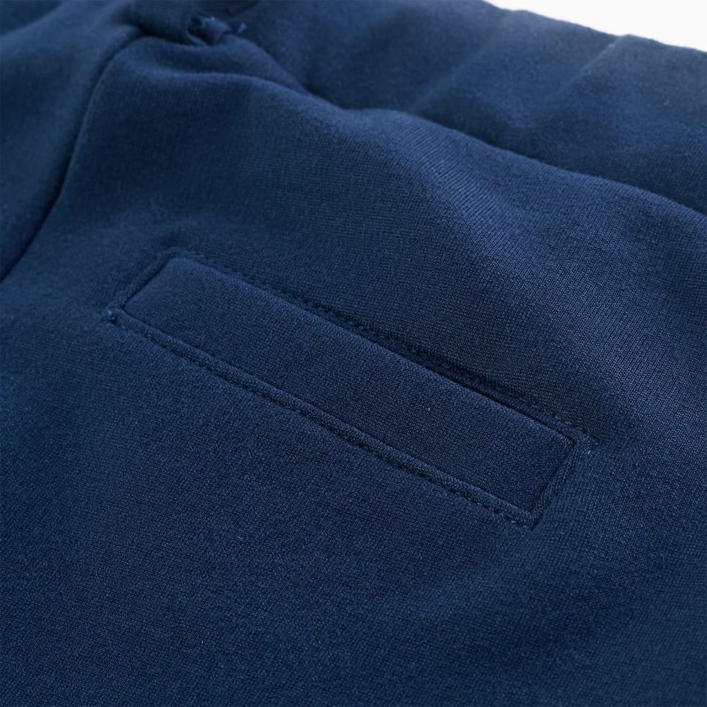 Kinderbroek met zwarte bies 140 marineblauw 140