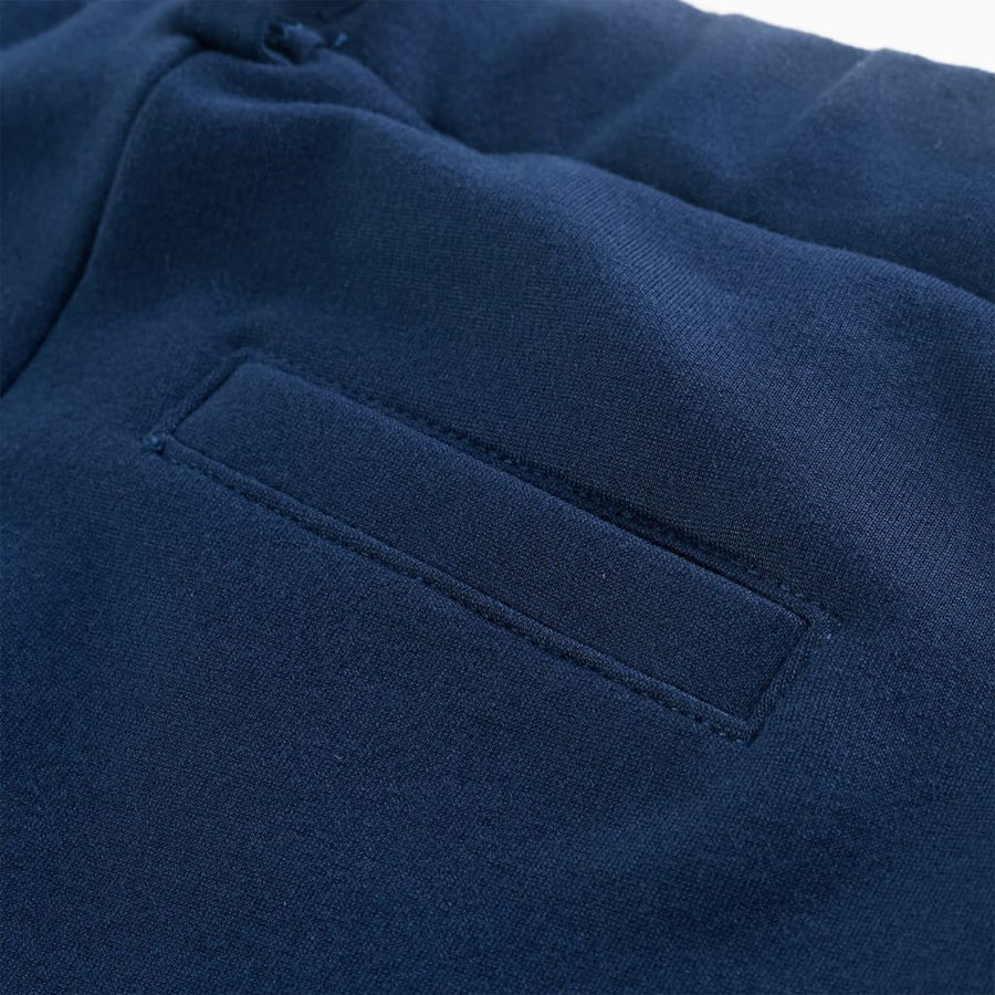 Kinderbroek met zwarte bies 140 marineblauw 140
