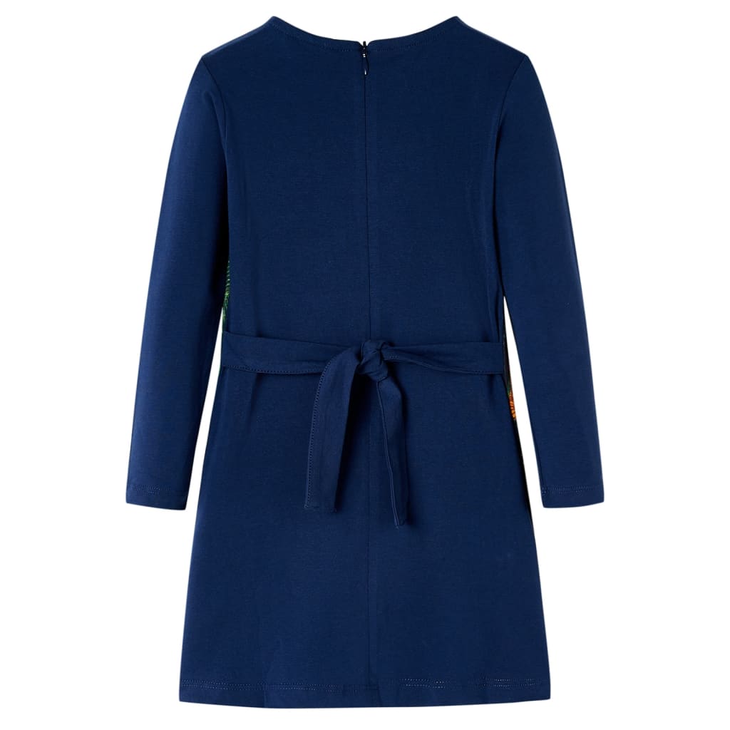 Kinderjurk met lange mouwen 104 marineblauw Marineblauw