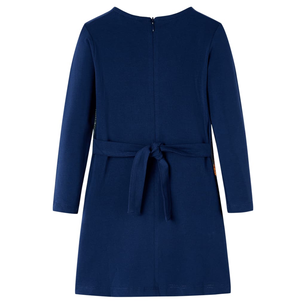 Kinderjurk met lange mouwen 116 marineblauw Marineblauw