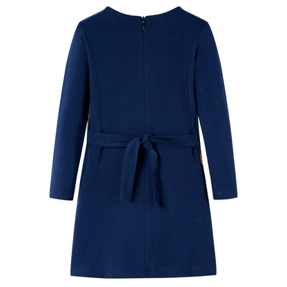 Kinderjurk met lange mouwen 116 marineblauw Marineblauw