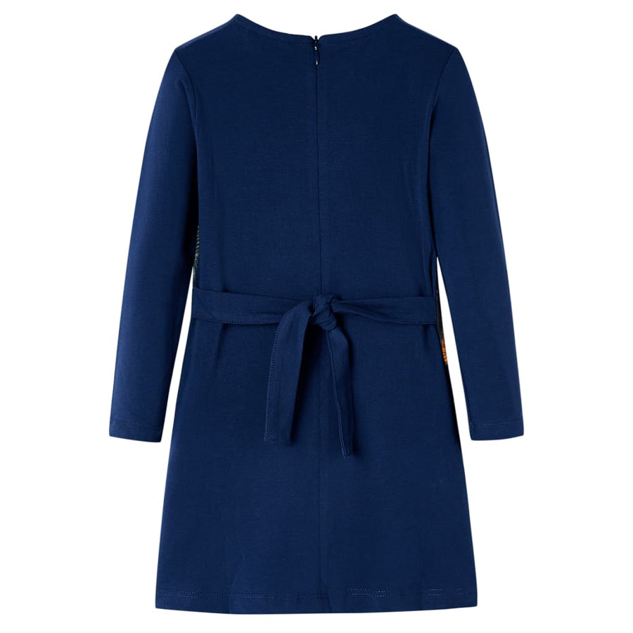 Kinderjurk met lange mouwen 116 marineblauw Marineblauw