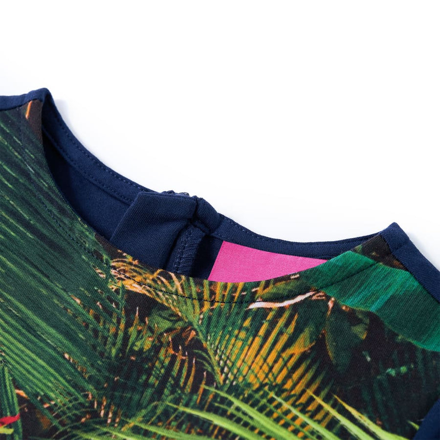 Kinderjurk met lange mouwen 128 marineblauw Marineblauw 128