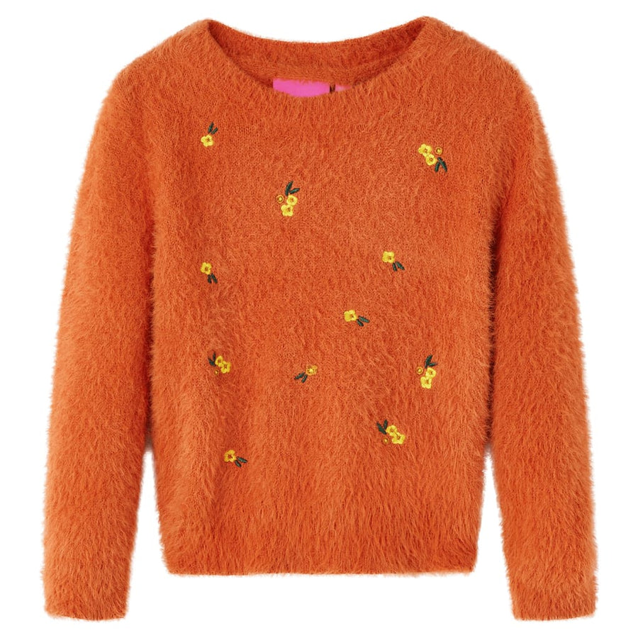 Kindertrui gebreid 92 oranjebruin orange