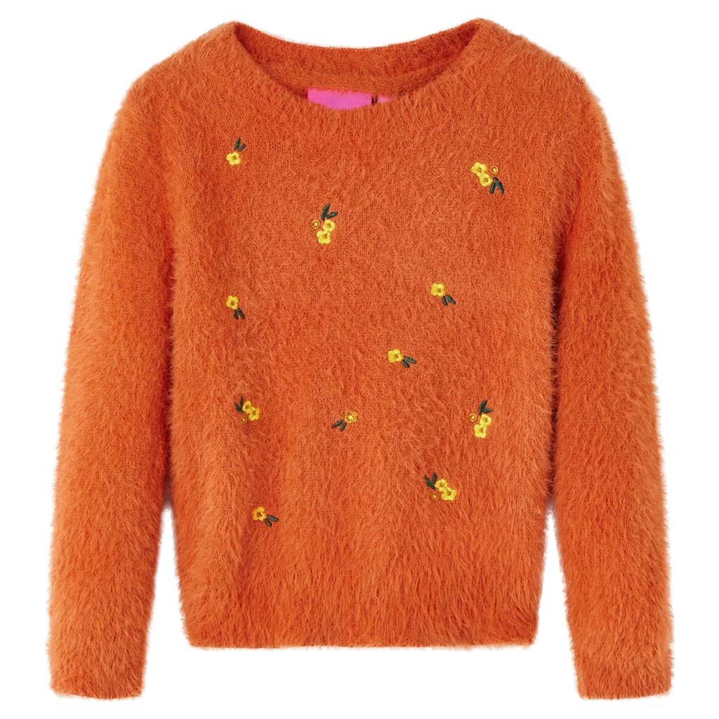Kindertrui gebreid 116 oranjebruin orange 116