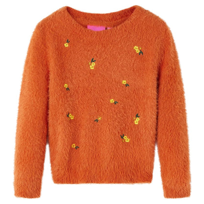 Kindertrui gebreid 116 oranjebruin orange 116