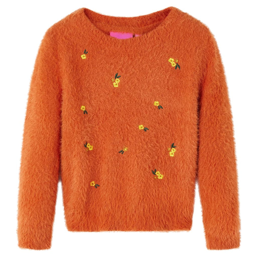 Kindertrui gebreid 116 oranjebruin orange 116