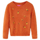 Children's knitted jumper size 128 orange-brown