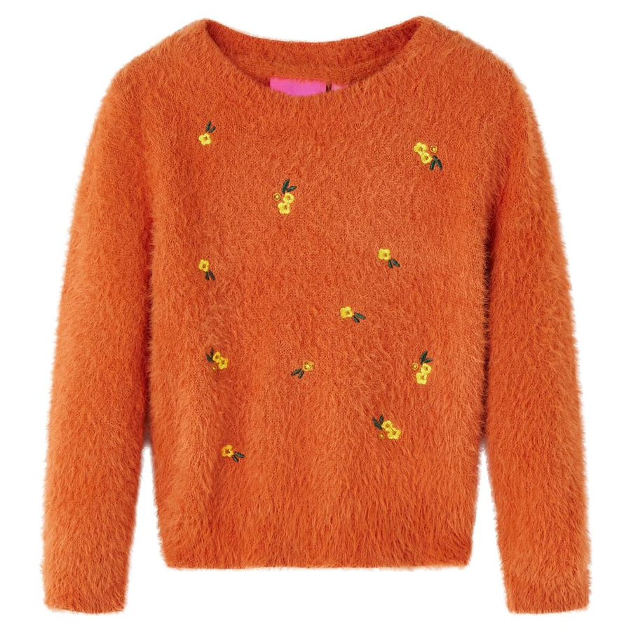 Kindertrui gebreid 128 oranjebruin orange 128