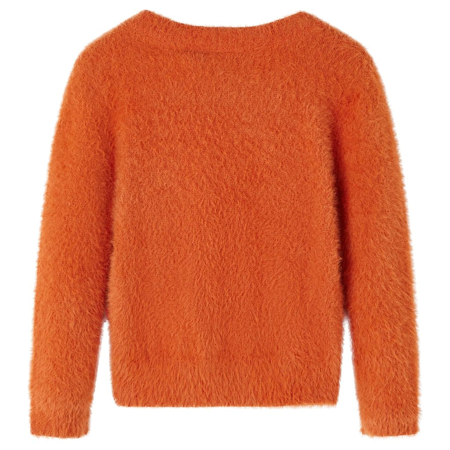 Kindertrui gebreid 128 oranjebruin orange 128