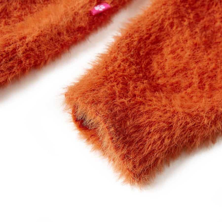 Kindertrui gebreid 128 oranjebruin orange 128