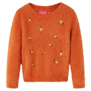 Child's knitted sweater 140 orange-brown