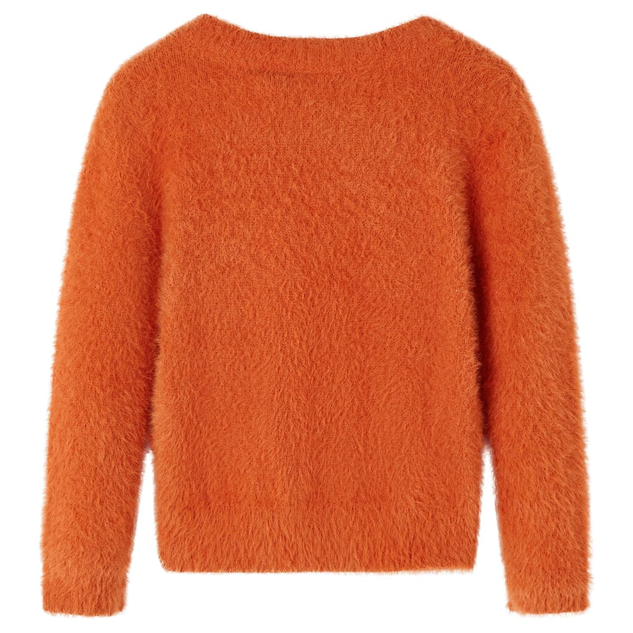 Kindertrui gebreid 140 oranjebruin orange 140