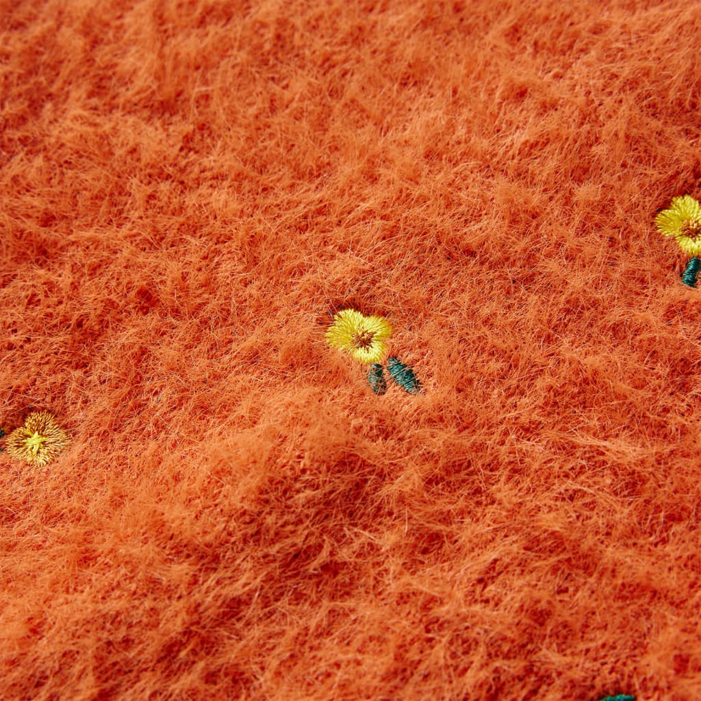 Kindertrui gebreid 140 oranjebruin orange 140