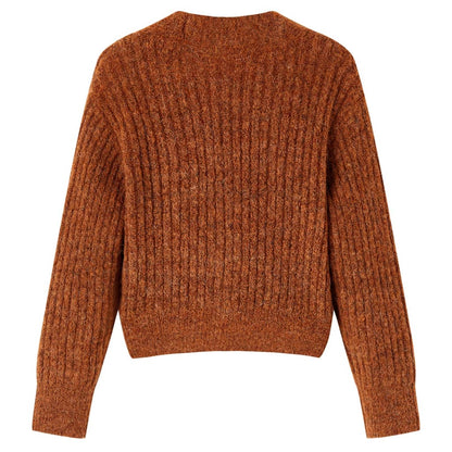 Kindervest gebreid 104 cognackleurig Cognac