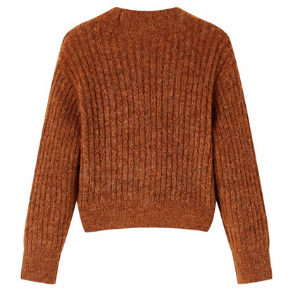 Kindervest gebreid 116 cognackleurig Cognac