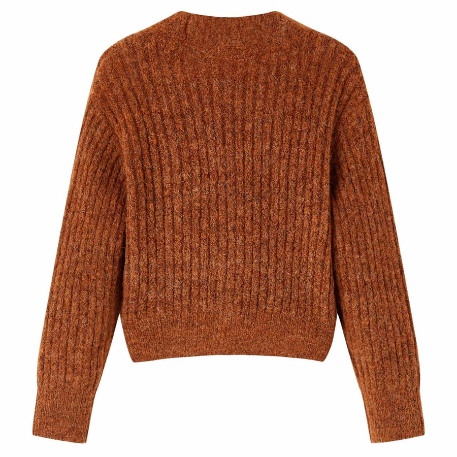 Kindervest gebreid 116 cognackleurig Cognac