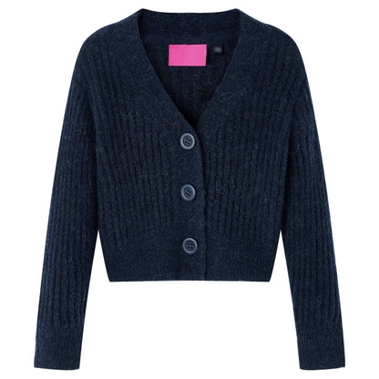 Kindervest gebreid 116 marineblauw Marineblauw