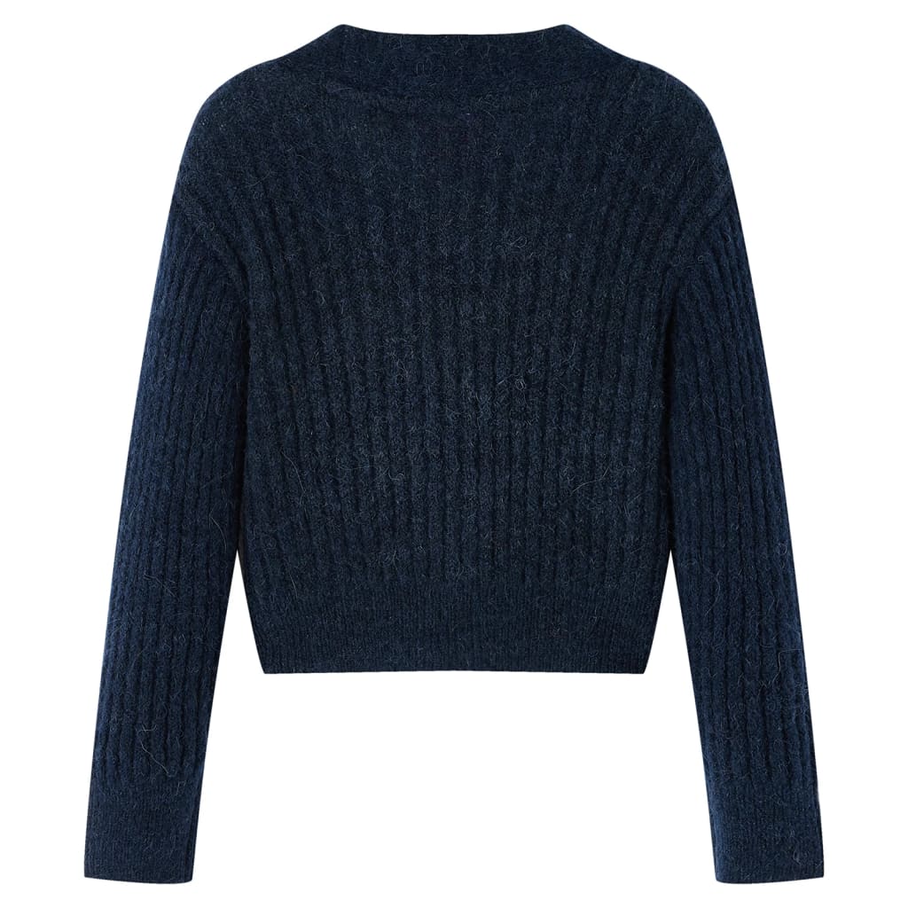 Kindervest gebreid 116 marineblauw Marineblauw