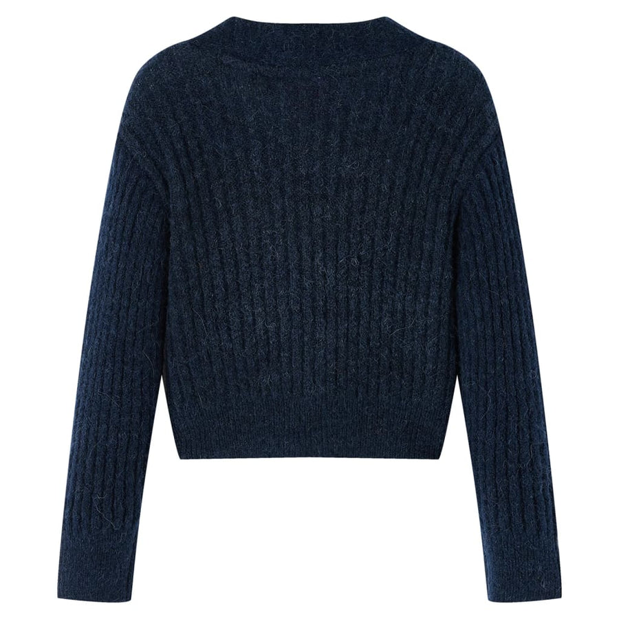 Kindervest gebreid 116 marineblauw Marineblauw