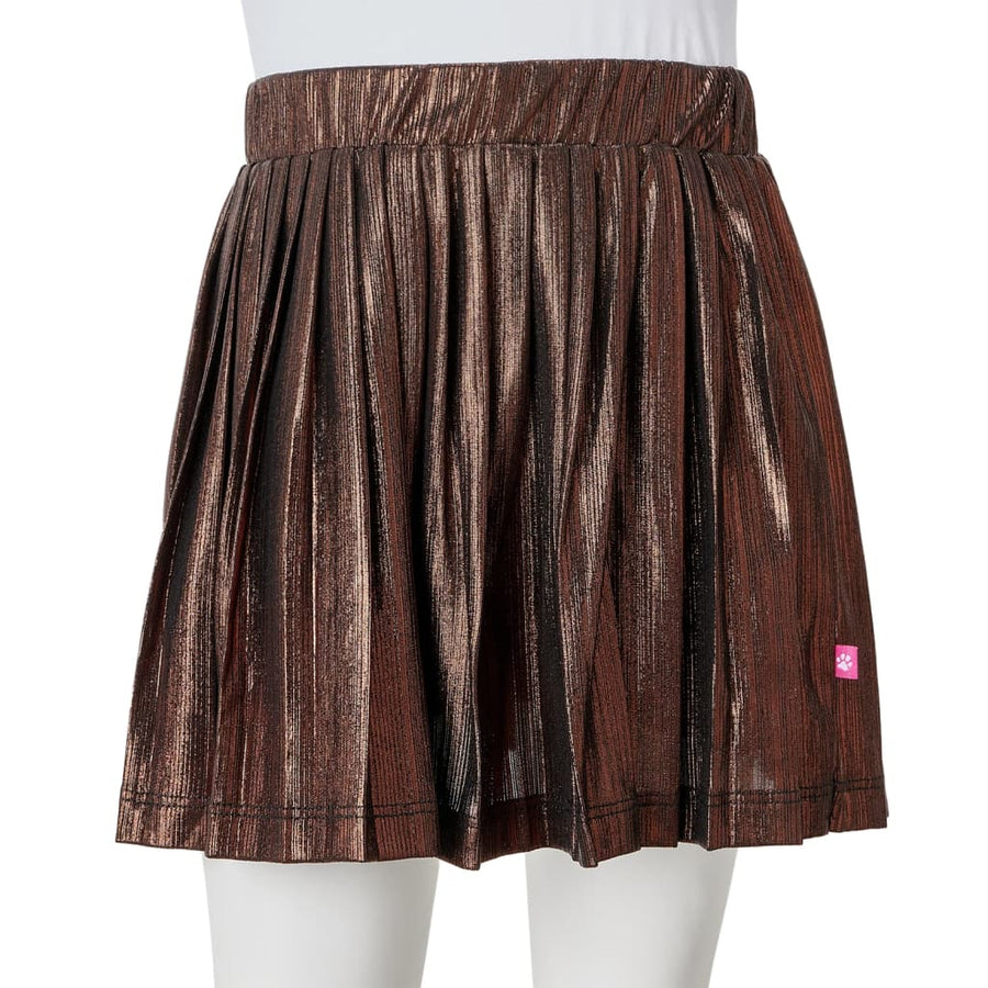 Kinderrokje met glitters 128 cognackleurig 128