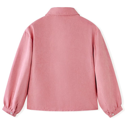 Kinderblouse met lantaarnmouwen 104 oudroze 104