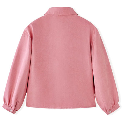 Kinderblouse met lantaarnmouwen 116 oudroze 116