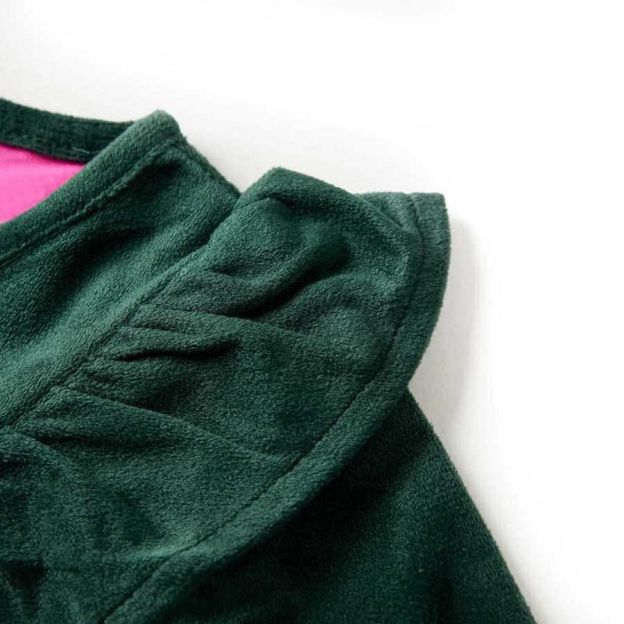 Kinderblouse met ruches 104 donkergroen