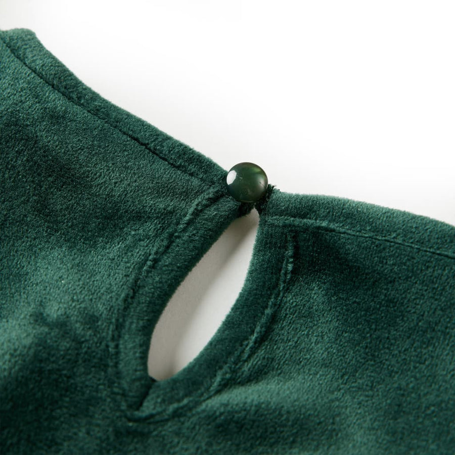 Kinderblouse met ruches 128 donkergroen 128