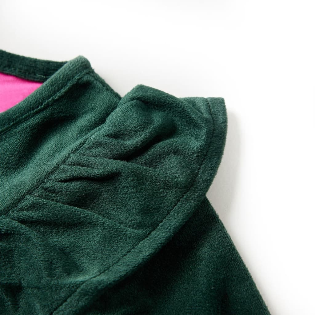 Kinderblouse met ruches 128 donkergroen 128