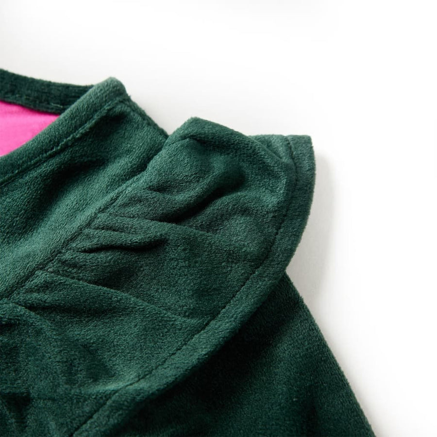 Kinderblouse met ruches 128 donkergroen 128