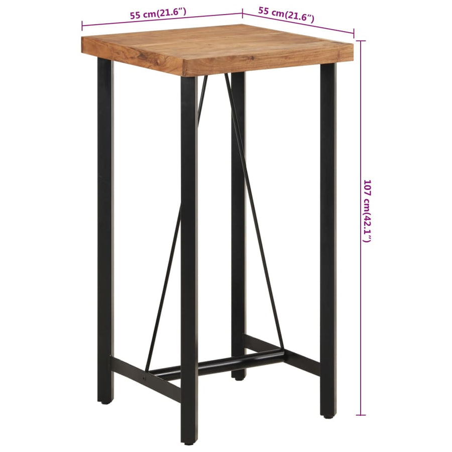 Bartafel Massief Acaciahout En Ijzer 55 x 55 x 107 cm