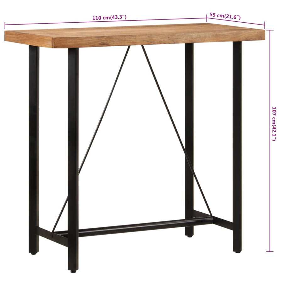 Bartafel Massief Acaciahout En Ijzer 110 x 55 x 107 cm