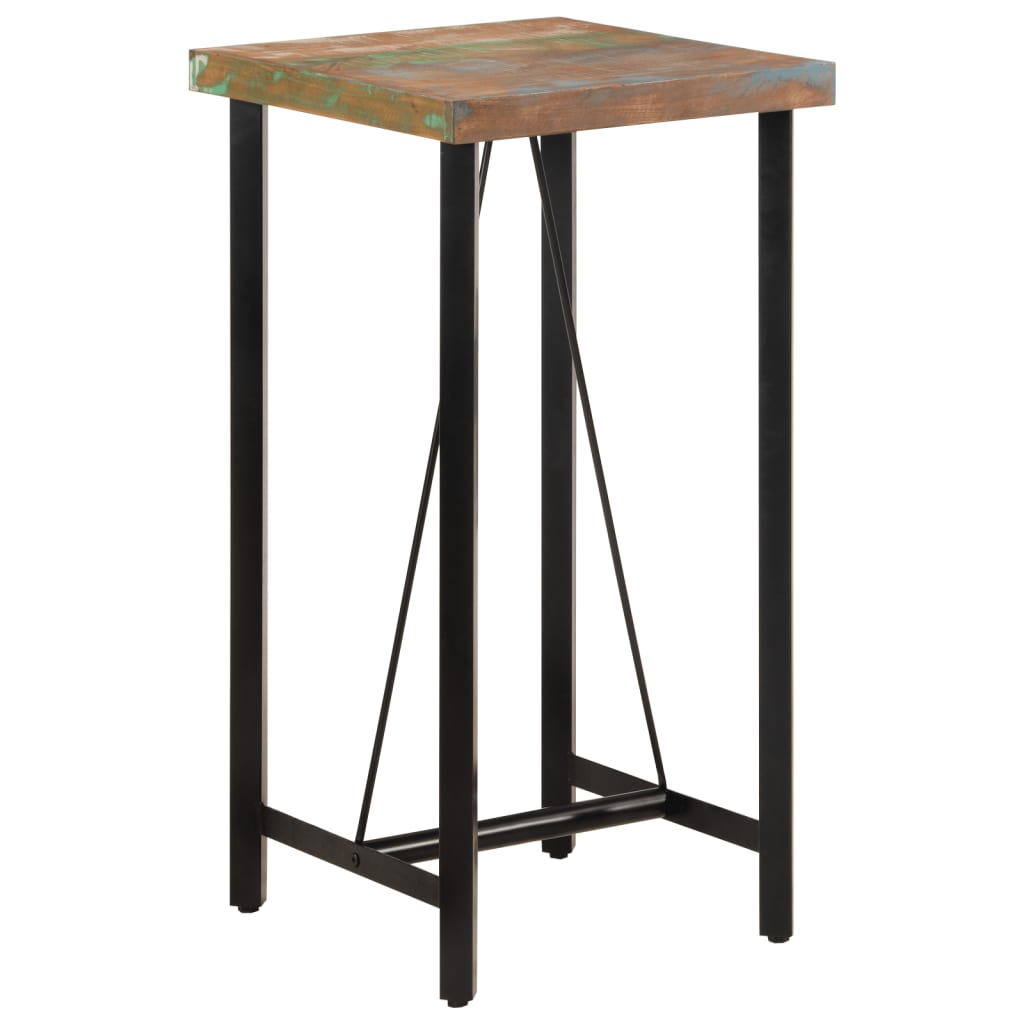 Bartafel Massief Gerecycled Hout En Ijzer 55 x 55 x 107 cm