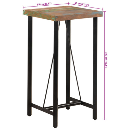 Bartafel Massief Gerecycled Hout En Ijzer 55 x 55 x 107 cm