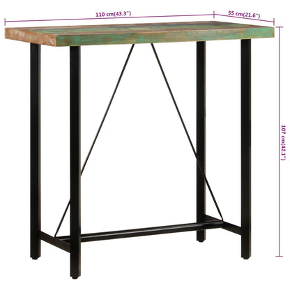 Bartafel Massief Gerecycled Hout En Ijzer 110 x 55 x 107 cm