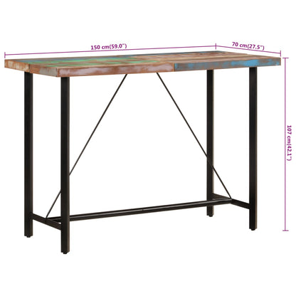 Bartafel Massief Gerecycled Hout En Ijzer 150 x 70 x 107 cm