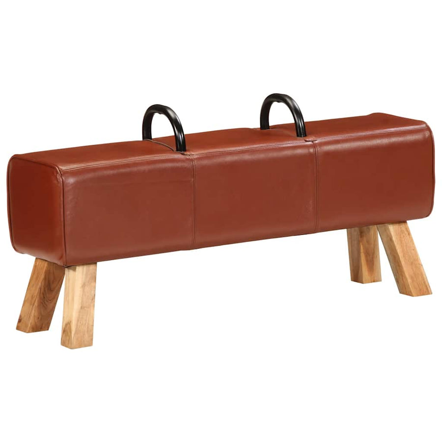 Gymbok 110 cm echt leer bruin