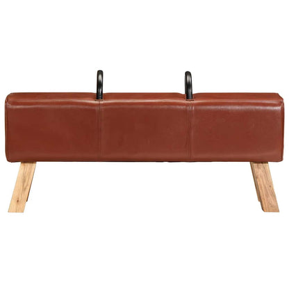 Gymbok 110 cm echt leer bruin