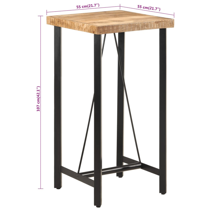 Bartafel 55X55X107 Cm Massief Mangohout En Ijzer 55 x 55 x 107 cm